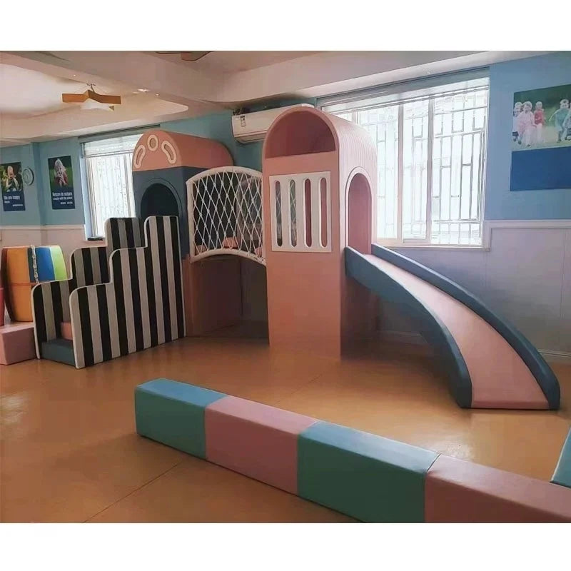 Safely Colorful Indoor Equipment for Kids Playground Playhouse Slide Bridge Climber Castle Soft Play Equipment Rental Soft Play