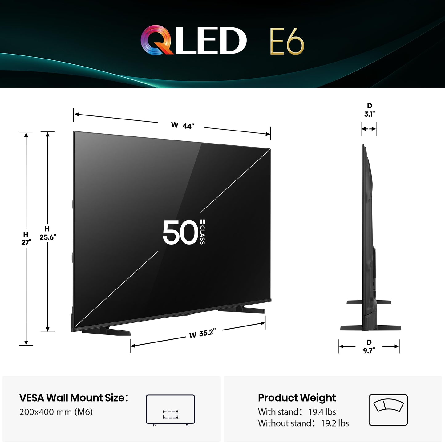 Hisense 65" E6 Cinema Series QLED 4K UHD Smart Fire TV (65E6QF, 2025 Model) - QLED, AI Light Sensor, Dolby Vision · Atmos, Voice Remote with Alexa, Motion Rate 120, HDR 10+ Adaptive, Game Mode Plus