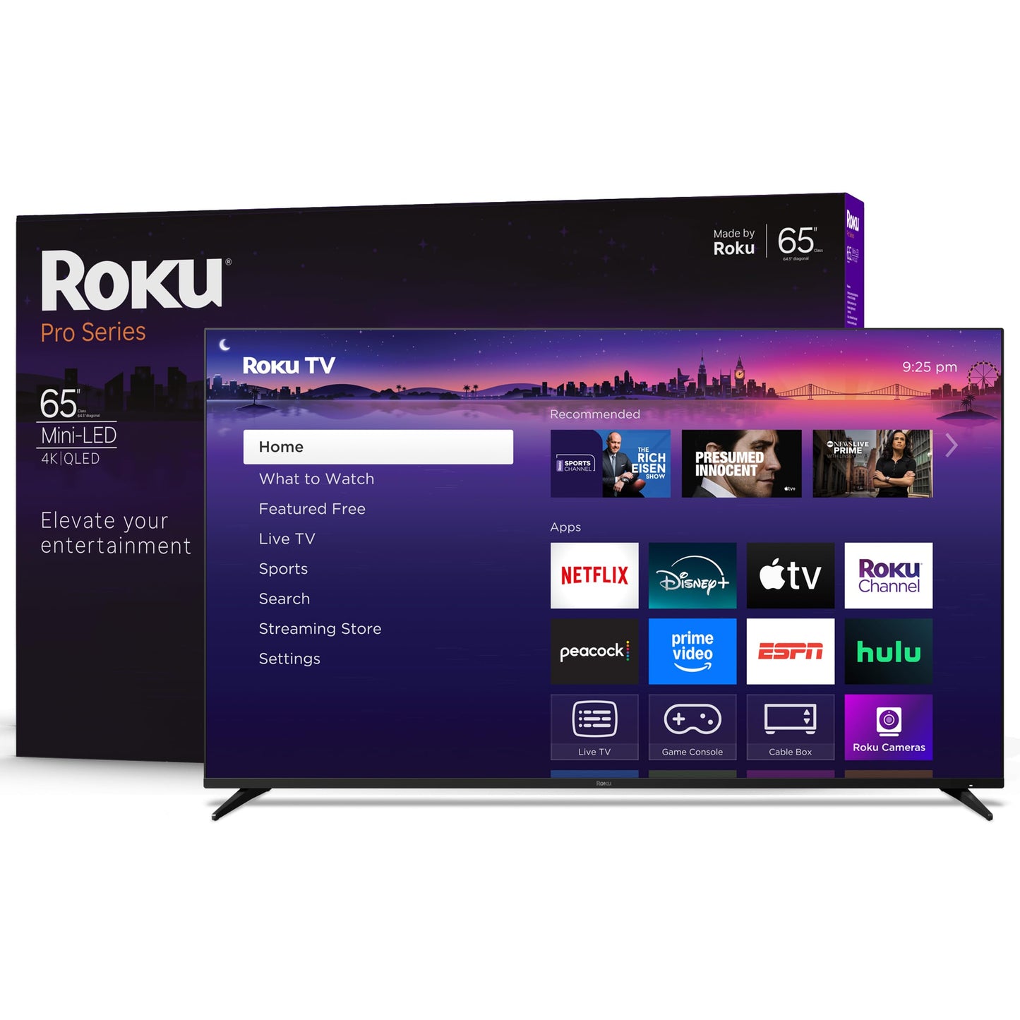 Roku Smart TV 2025 – 75-Inch Pro Series, Mini-LED TV – RokuTV with Backlit Voice Remote Pro – Flat Screen 4K QLED Television with 120Hz Refresh Rate & Dolby Vision IQ, Live News, Sports, Entertainment