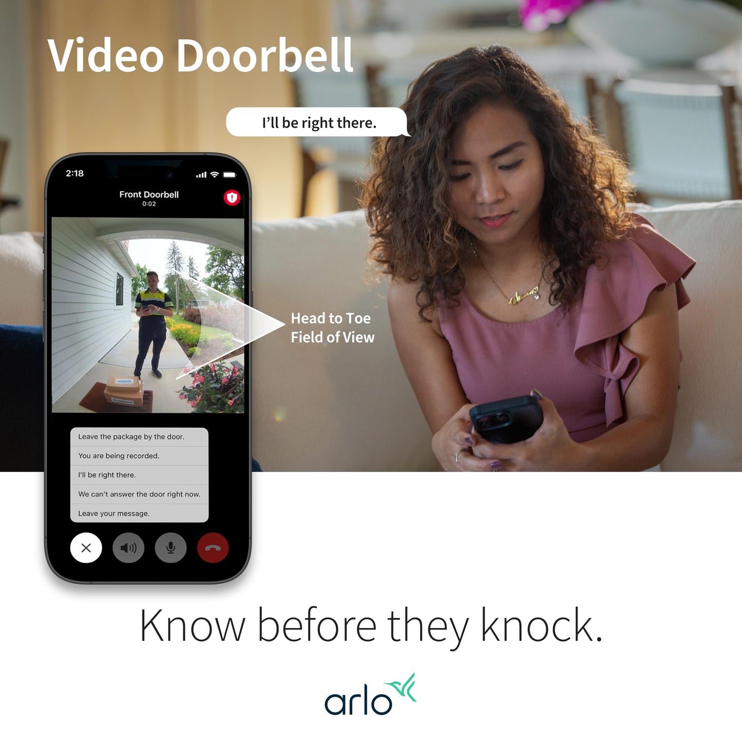 Arlo Video Doorbell 2K 2nd Generation & Chime 2 Bundle, 2K Doorbell Camera, 2-Way Audio, Package Detection, Motion Detection and Alerts, Built-in Siren, Night Vision, AVDK4001-100CNS, White