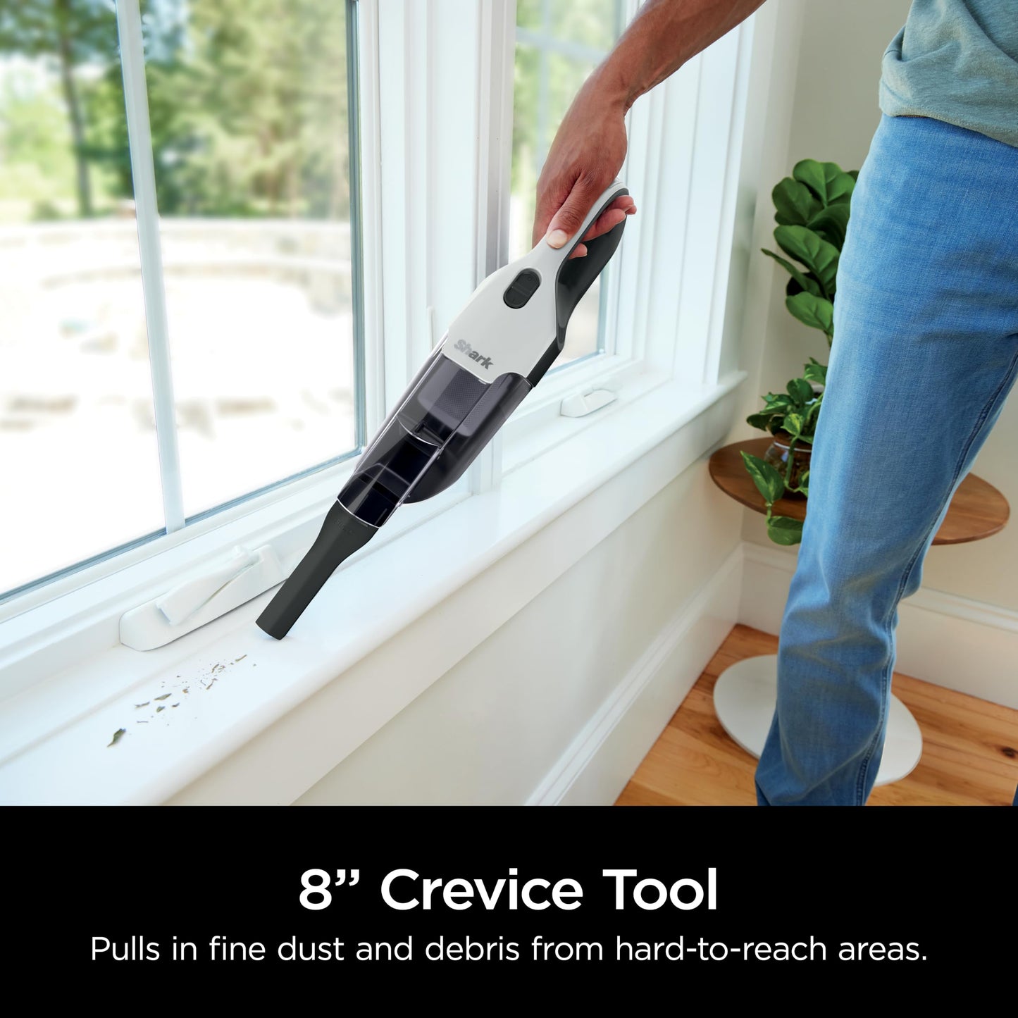 Shark WANDVAC Power PET Cordless Hand Vac, Ultra-Lightweight & Portable with Powerful Suction & Boost Mode, New FurFins Tool & Duster Crevice Tool, Designed for Car & Pet Homes, White, WV410WH