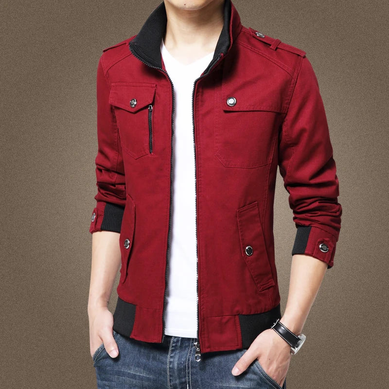 mens cargo jackets New Fashion bomber jacket mens wear simple British style Warm Windproof Jacket and coat baseball jacket male