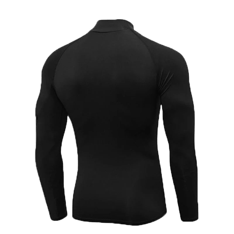 Mens Running T-shirts Compression Long Sleeve Sport Shirts Dumbbell Fitness Training Jogging Gym Sportswear Quick Dry Rashgard