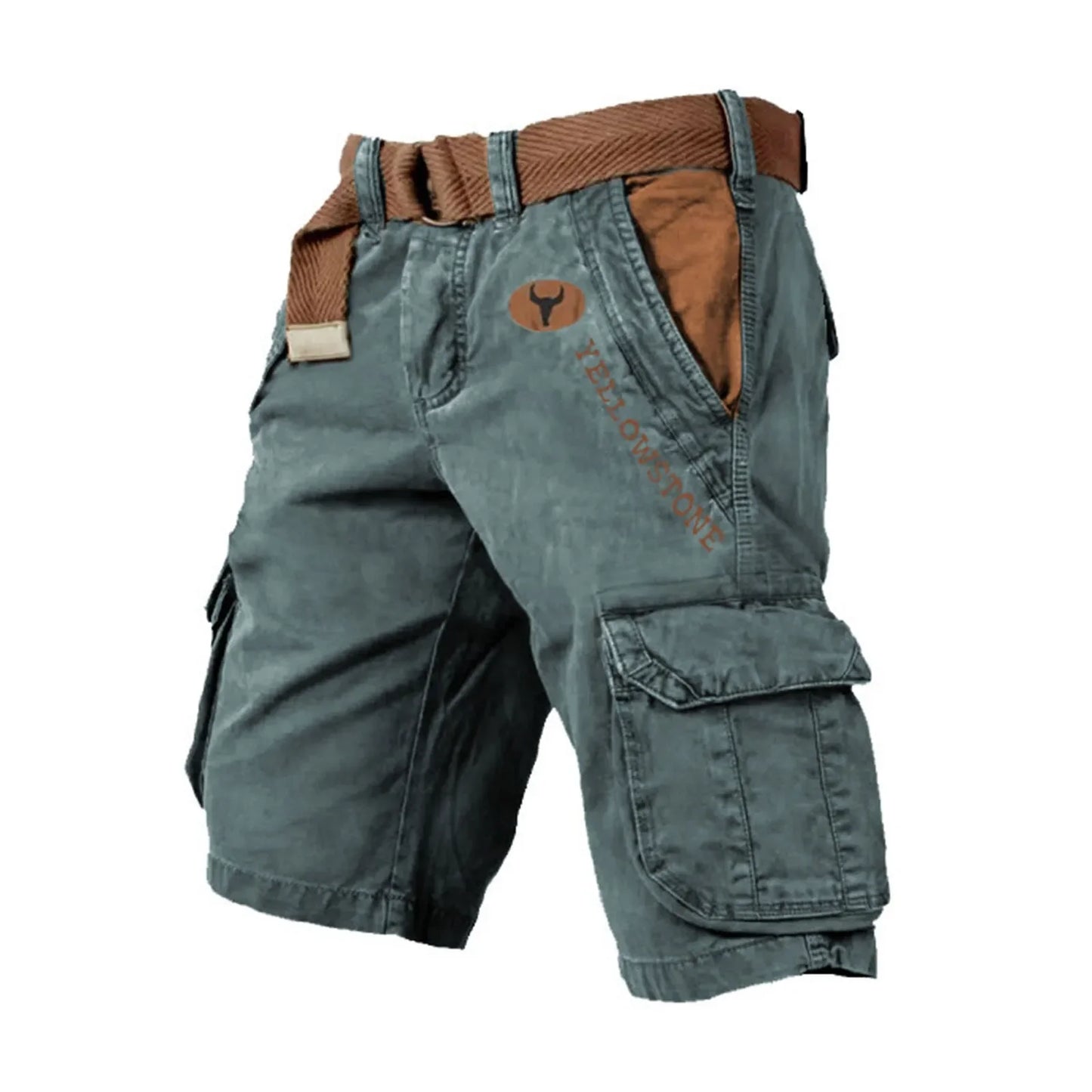 Mens Shorts Overalls Sport Loose Wear Five Quarter Casual Pants Elastic Rope Breathable Tie-Foot Trousers