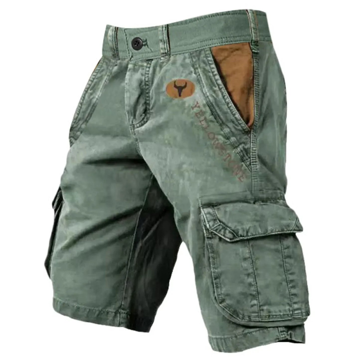 Mens Shorts Overalls Sport Loose Wear Five Quarter Casual Pants Elastic Rope Breathable Tie-Foot Trousers