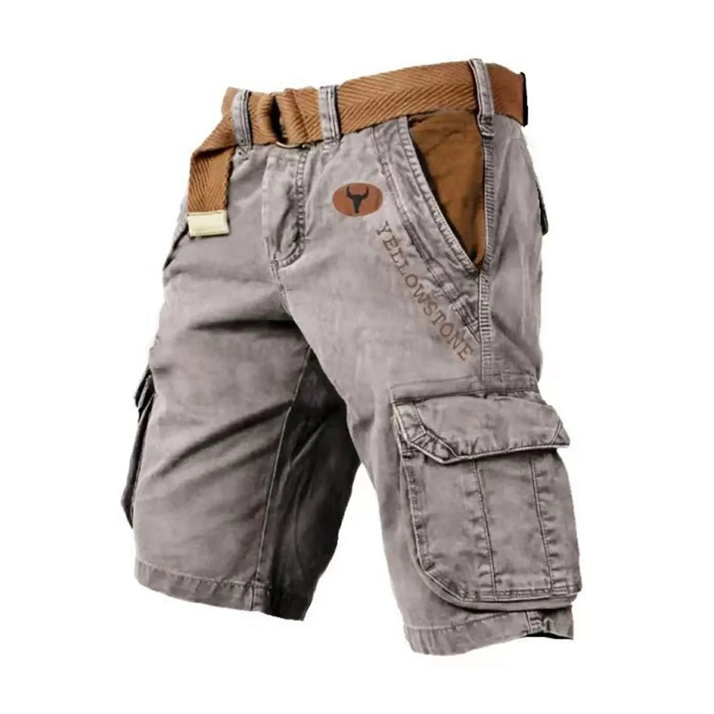 Mens Shorts Overalls Sport Loose Wear Five Quarter Casual Pants Elastic Rope Breathable Tie-Foot Trousers