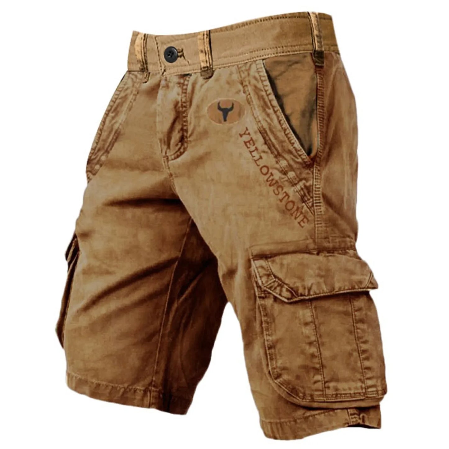Mens Shorts Overalls Sport Loose Wear Five Quarter Casual Pants Elastic Rope Breathable Tie-Foot Trousers