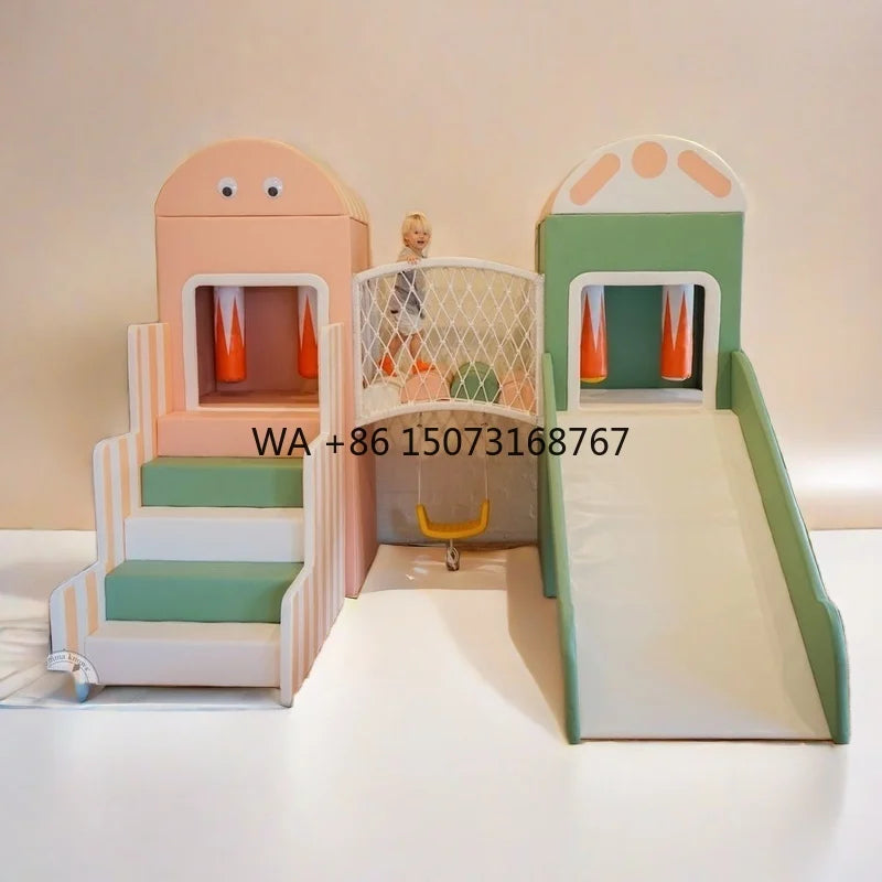 Safely Colorful Indoor Equipment for Kids Playground Playhouse Slide Bridge Climber Castle Soft Play Equipment Rental Soft Play