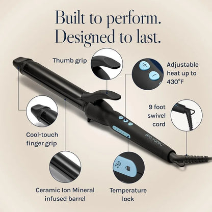 Long Barrel Styler, Curling Iron With Moisture Heat Technology & MX, Versatile Curling Wand With Adjustable