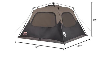 Coleman Instant Tent with 1-Minute Setup, 4/6/8/10 Person Tent with Pre-Attached Poles, Air Vent, & Carry Bag