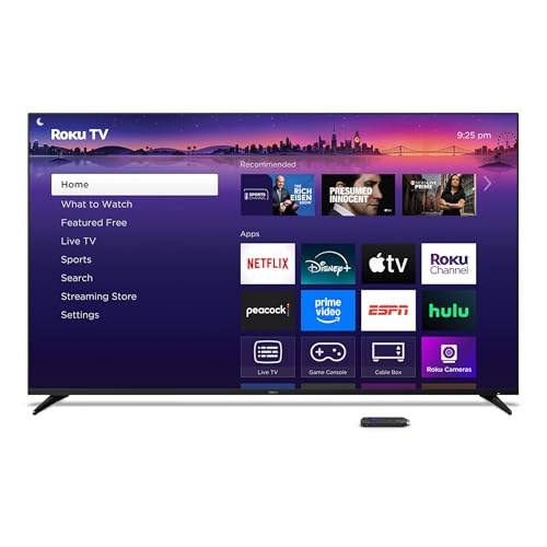 Roku Smart TV 2025 – 75-Inch Pro Series, Mini-LED TV – RokuTV with Backlit Voice Remote Pro – Flat Screen 4K QLED Television with 120Hz Refresh Rate & Dolby Vision IQ, Live News, Sports, Entertainment
