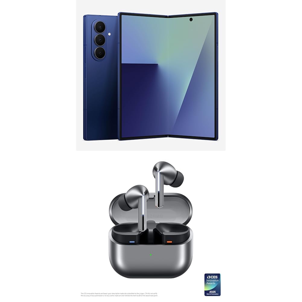 Samsung Galaxy Z Fold7 Cell Phone, 256GB AI Smartphone, Unlocked Android, AI Photo Edits, Large Screen, Long Battery Life, 2025, US 1 Yr Manufacturer Warranty, Blue Shadow