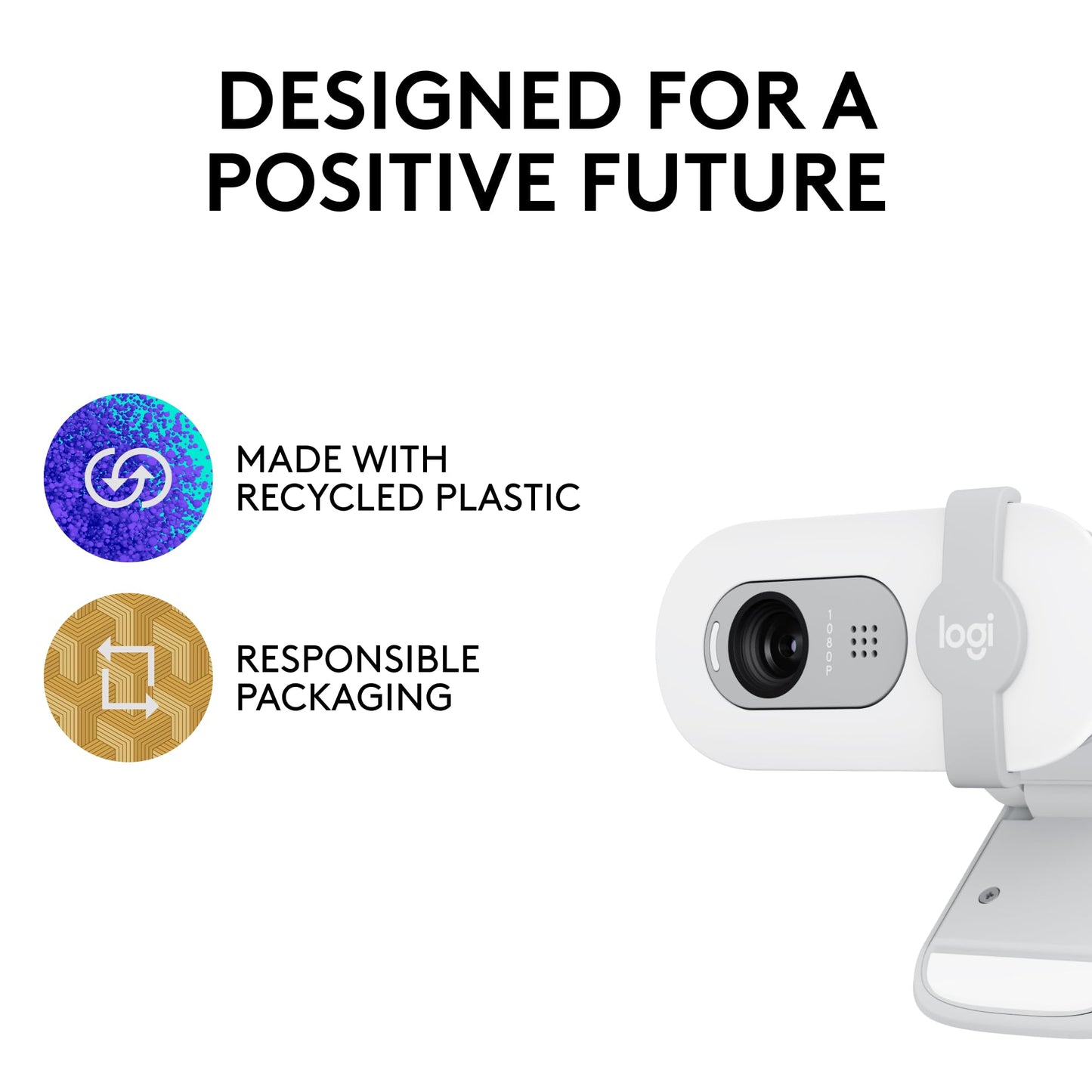 Logitech Brio 101 Full HD 1080p Webcam for Meetings, Streaming, Desktop, Laptop, PC - Built-in Mic, Shutter, USB-A, Teams, Zoom - Black