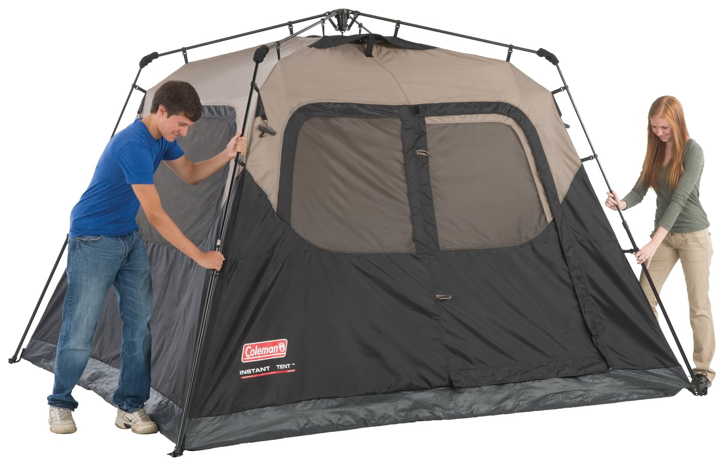 Coleman Instant Tent with 1-Minute Setup, 4/6/8/10 Person Tent with Pre-Attached Poles, Air Vent, & Carry Bag