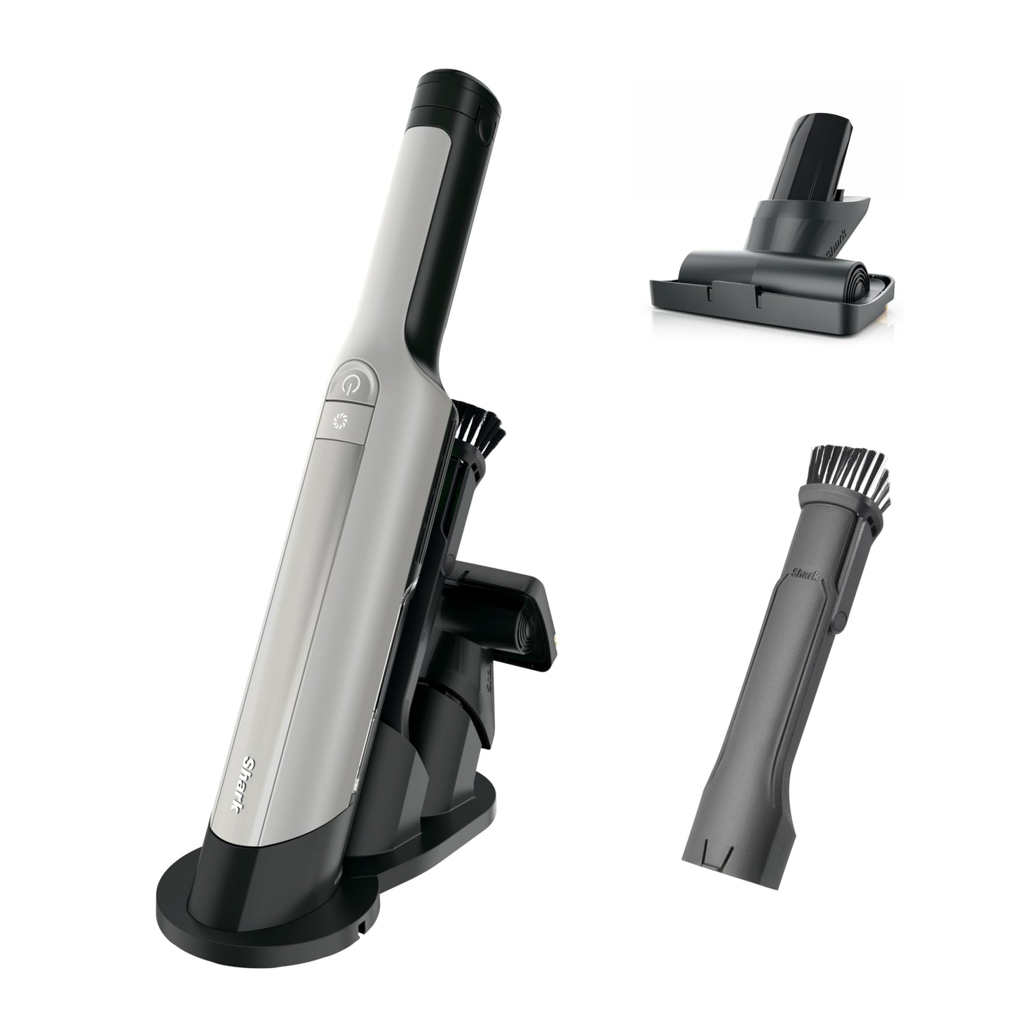 Shark WANDVAC Power PET Cordless Hand Vac, Ultra-Lightweight & Portable with Powerful Suction & Boost Mode, New FurFins Tool & Duster Crevice Tool, Designed for Car & Pet Homes, White, WV410WH
