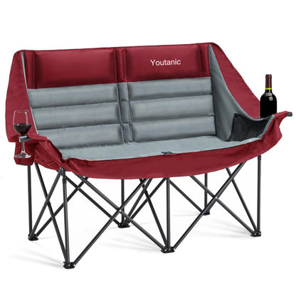 Oversized Camping Chair, Portable Folding Camping Chairs with Side Pocket, Cup Holder and Carry Bag, Heavy Duty Outdoor Camping Chairs for Adults, Fishing, Sports, Trip, up to 400lbs, Style 4