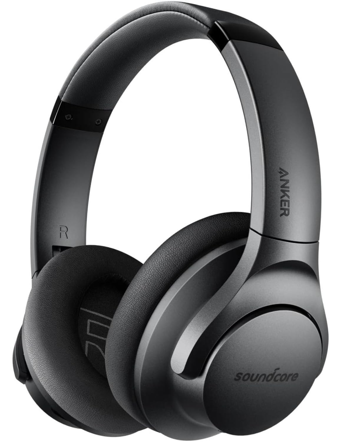 Soundcore Anker Life Q20 Hybrid Active Noise Cancelling Headphones, Wireless Over Ear Bluetooth Headphones, 60H Playtime, Hi-Res Audio, Deep Bass, Foam Ear Cups, Travel, Office, USB-C Charging