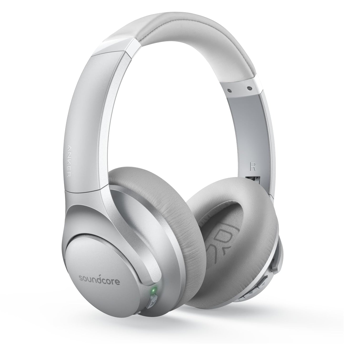 Soundcore Anker Life Q20 Hybrid Active Noise Cancelling Headphones, Wireless Over Ear Bluetooth Headphones, 60H Playtime, Hi-Res Audio, Deep Bass, Foam Ear Cups, Travel, Office, USB-C Charging