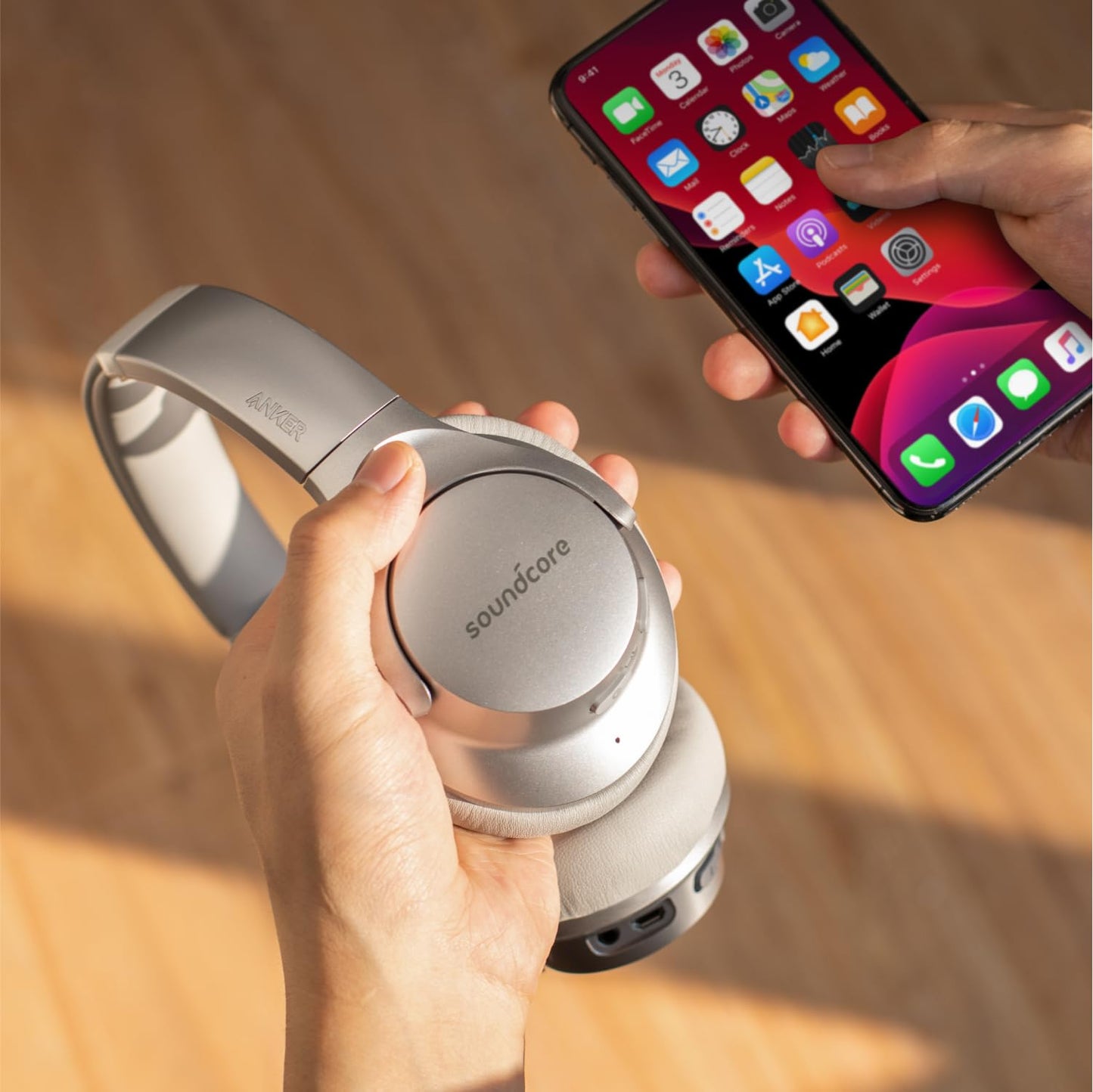 Soundcore Anker Life Q20 Hybrid Active Noise Cancelling Headphones, Wireless Over Ear Bluetooth Headphones, 60H Playtime, Hi-Res Audio, Deep Bass, Foam Ear Cups, Travel, Office, USB-C Charging