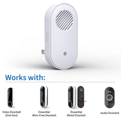 Arlo Video Doorbell 2K 2nd Generation & Chime 2 Bundle, 2K Doorbell Camera, 2-Way Audio, Package Detection, Motion Detection and Alerts, Built-in Siren, Night Vision, AVDK4001-100CNS, White