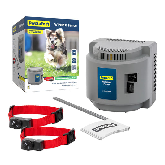 PetSafe Wireless Pet Containment System - Original Wireless Electric Fence for Dogs - from The Parent Company of Invisible Fence Brand - Covers Up to 1/2 Acre - for Pets 8lb+