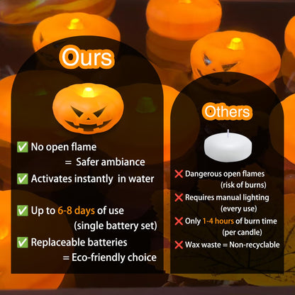 Halloween Decorations, 20 PCs Floating Candles with Wand Magic Hanging Candles, Flickering Warm Light Flameless Floating LED Candle with Wand Remote, Battery Operated Taper Candle Set for Theme Party