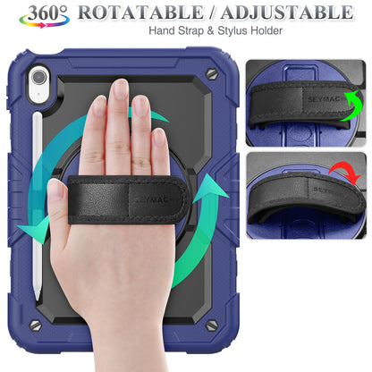 SEYMAC stock Case for iPad (A16) 11th/10th Generation 11''/10.9'' 2025/2022, Full-Body Drop Protection Case with Screen Protector &360° Rotate Hand Strap/Stand, Black