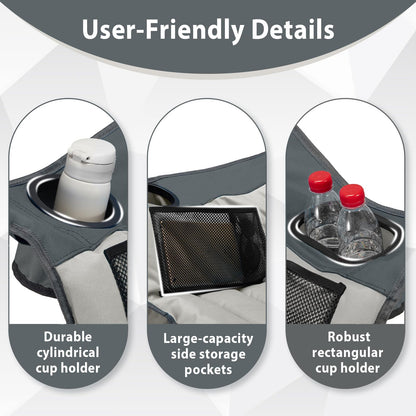 Oversized Camping Chair, Portable Folding Camping Chairs with Side Pocket, Cup Holder and Carry Bag, Heavy Duty Outdoor Camping Chairs for Adults, Fishing, Sports, Trip, up to 400lbs, Style 4
