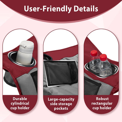 Oversized Camping Chair, Portable Folding Camping Chairs with Side Pocket, Cup Holder and Carry Bag, Heavy Duty Outdoor Camping Chairs for Adults, Fishing, Sports, Trip, up to 400lbs, Style 4