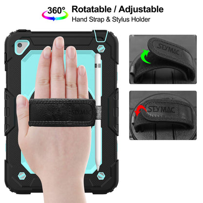 SEYMAC stock Case for iPad (A16) 11th/10th Generation 11''/10.9'' 2025/2022, Full-Body Drop Protection Case with Screen Protector &360° Rotate Hand Strap/Stand, Black