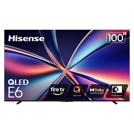 Hisense 65" E6 Cinema Series QLED 4K UHD Smart Fire TV (65E6QF, 2025 Model) - QLED, AI Light Sensor, Dolby Vision · Atmos, Voice Remote with Alexa, Motion Rate 120, HDR 10+ Adaptive, Game Mode Plus