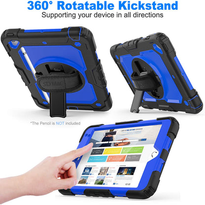 SEYMAC stock Case for iPad (A16) 11th/10th Generation 11''/10.9'' 2025/2022, Full-Body Drop Protection Case with Screen Protector &360° Rotate Hand Strap/Stand, Black