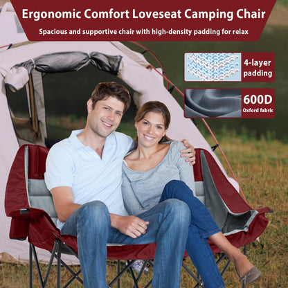 Oversized Camping Chair, Portable Folding Camping Chairs with Side Pocket, Cup Holder and Carry Bag, Heavy Duty Outdoor Camping Chairs for Adults, Fishing, Sports, Trip, up to 400lbs, Style 4