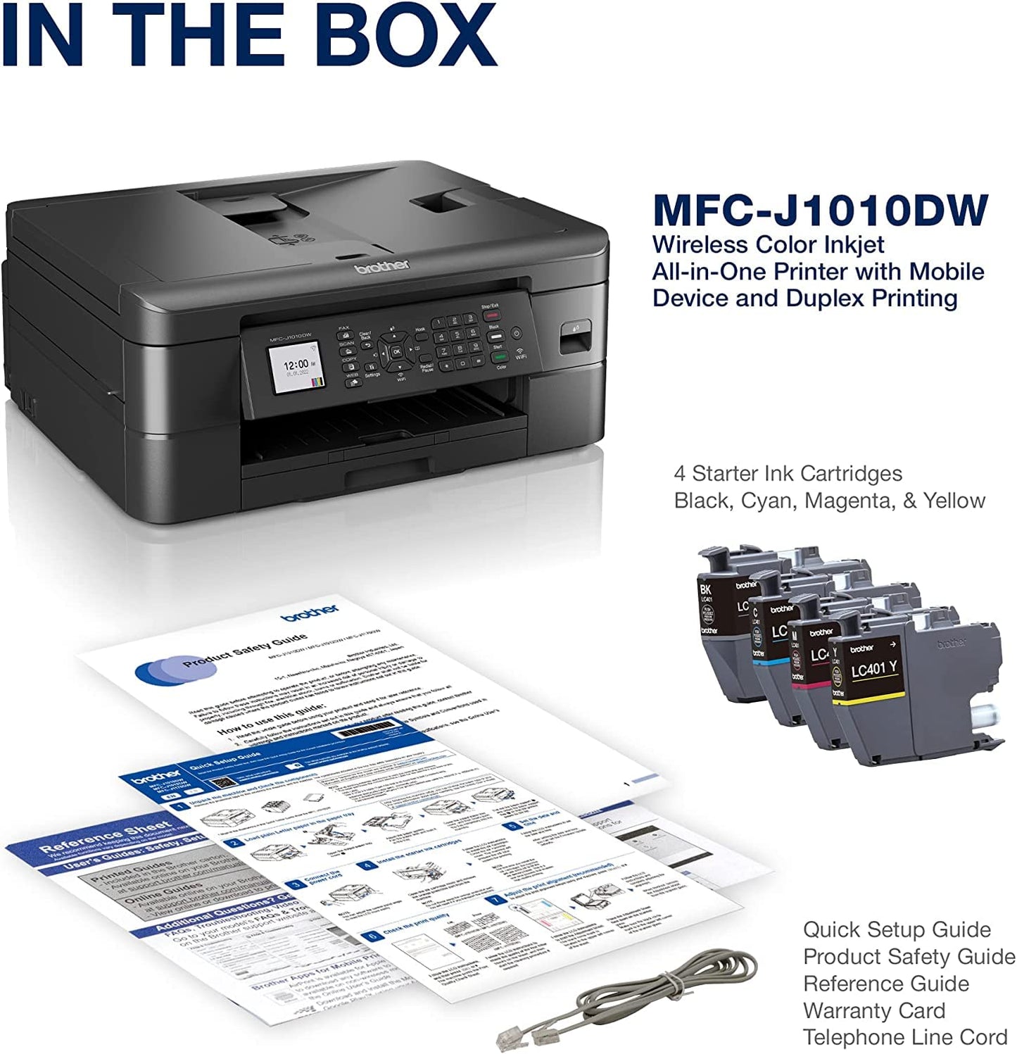 Brother Work Smart 1360 Wireless Color Inkjet All-in-One Printer with Automatic Duplex Printing and 1.8” Color Display | Includes Refresh Subscription Trial(1) (MFC-J1360DW) (Uses LC501 Series Inks)