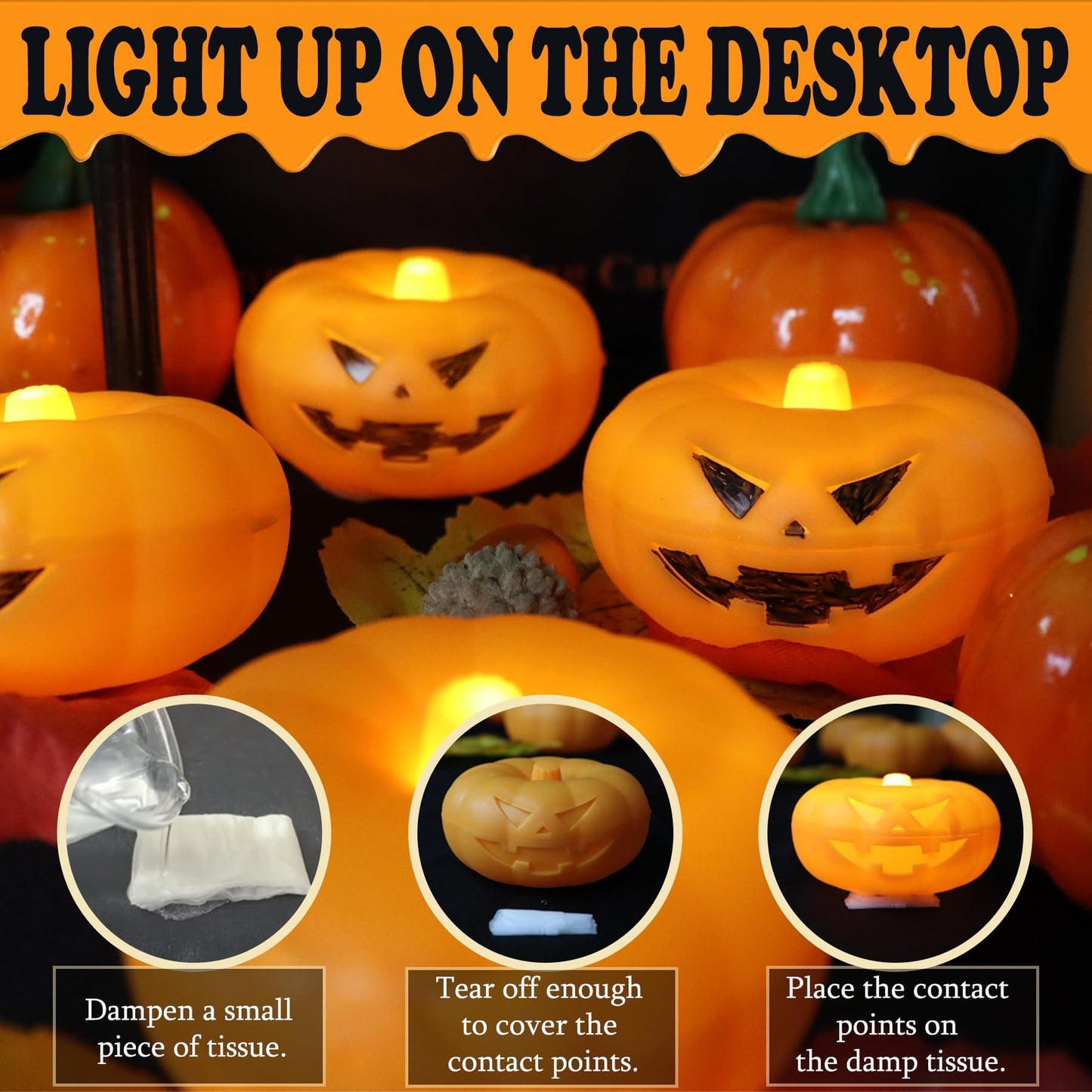 Halloween Decorations, 20 PCs Floating Candles with Wand Magic Hanging Candles, Flickering Warm Light Flameless Floating LED Candle with Wand Remote, Battery Operated Taper Candle Set for Theme Party