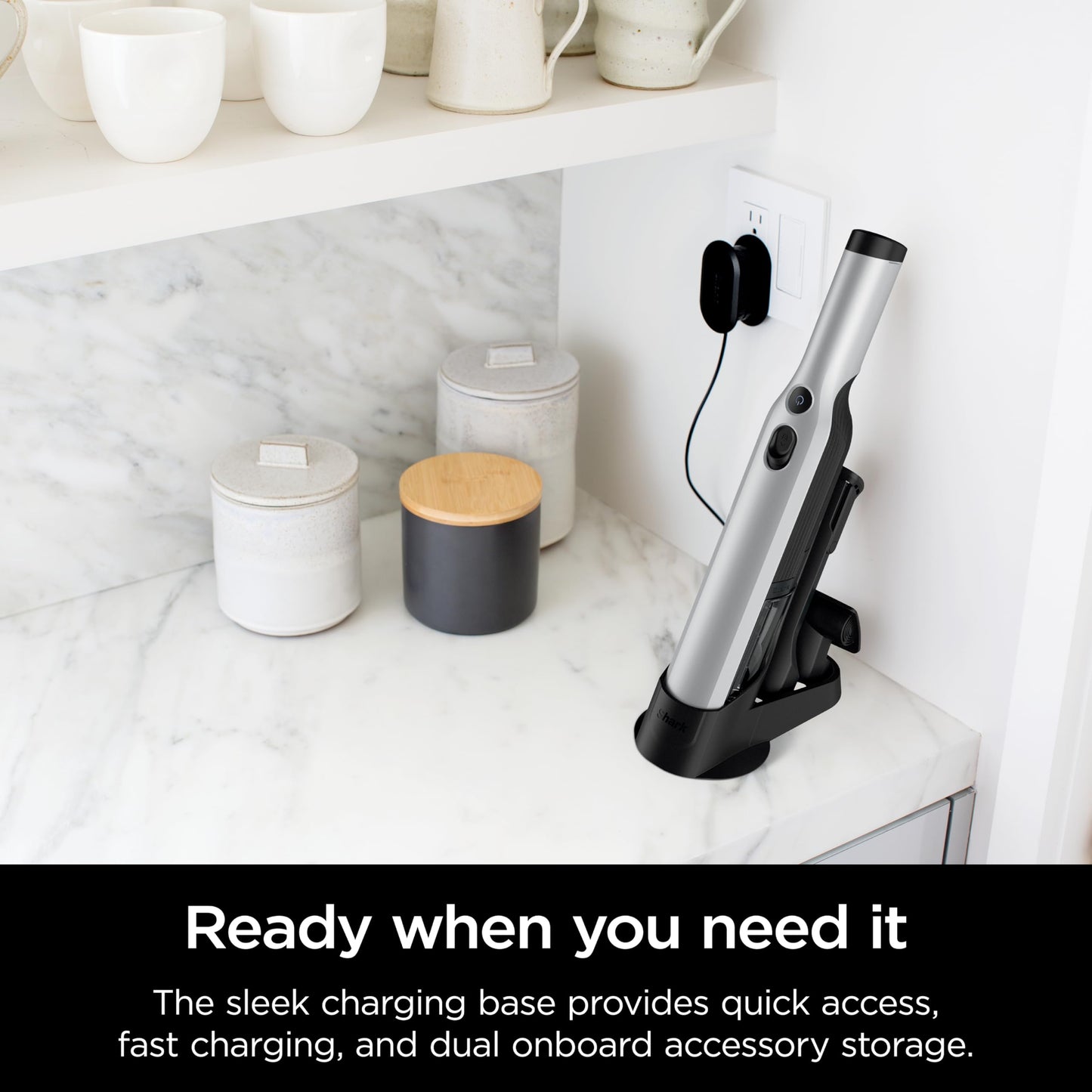 Shark WANDVAC Power PET Cordless Hand Vac, Ultra-Lightweight & Portable with Powerful Suction & Boost Mode, New FurFins Tool & Duster Crevice Tool, Designed for Car & Pet Homes, White, WV410WH