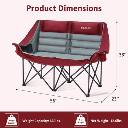 Oversized Camping Chair, Portable Folding Camping Chairs with Side Pocket, Cup Holder and Carry Bag, Heavy Duty Outdoor Camping Chairs for Adults, Fishing, Sports, Trip, up to 400lbs, Style 4