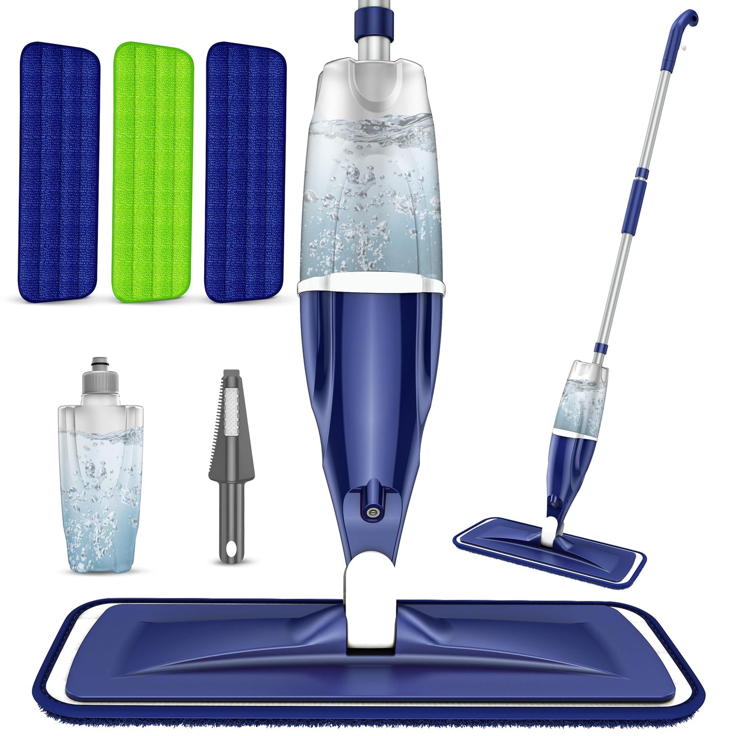 Spray Mop for Hardwood Floors Cleaning: Microfiber Wet Dry Floor Mops with 4 Washable Pads for Swiffer PowerMop - Flat Mop with Sprayer for Kitchen Tile Wood Laminate Vinyl