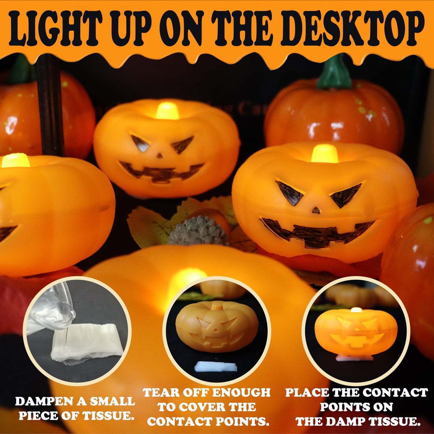 Halloween Decorations, 20 PCs Floating Candles with Wand Magic Hanging Candles, Flickering Warm Light Flameless Floating LED Candle with Wand Remote, Battery Operated Taper Candle Set for Theme Party