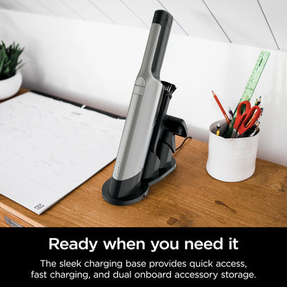 Shark WANDVAC Power PET Cordless Hand Vac, Ultra-Lightweight & Portable with Powerful Suction & Boost Mode, New FurFins Tool & Duster Crevice Tool, Designed for Car & Pet Homes, White, WV410WH