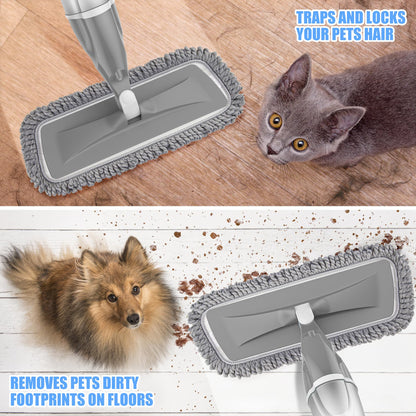 Spray Mop for Hardwood Floors Cleaning: Microfiber Wet Dry Floor Mops with 4 Washable Pads for Swiffer PowerMop - Flat Mop with Sprayer for Kitchen Tile Wood Laminate Vinyl