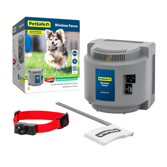 PetSafe Wireless Pet Containment System - Original Wireless Electric Fence for Dogs - from The Parent Company of Invisible Fence Brand - Covers Up to 1/2 Acre - for Pets 8lb+