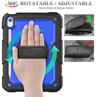 SEYMAC stock Case for iPad (A16) 11th/10th Generation 11''/10.9'' 2025/2022, Full-Body Drop Protection Case with Screen Protector &360° Rotate Hand Strap/Stand, Black