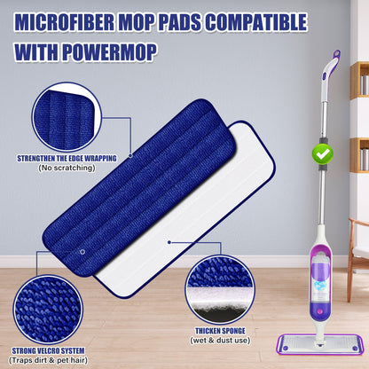 Spray Mop for Hardwood Floors Cleaning: Microfiber Wet Dry Floor Mops with 4 Washable Pads for Swiffer PowerMop - Flat Mop with Sprayer for Kitchen Tile Wood Laminate Vinyl