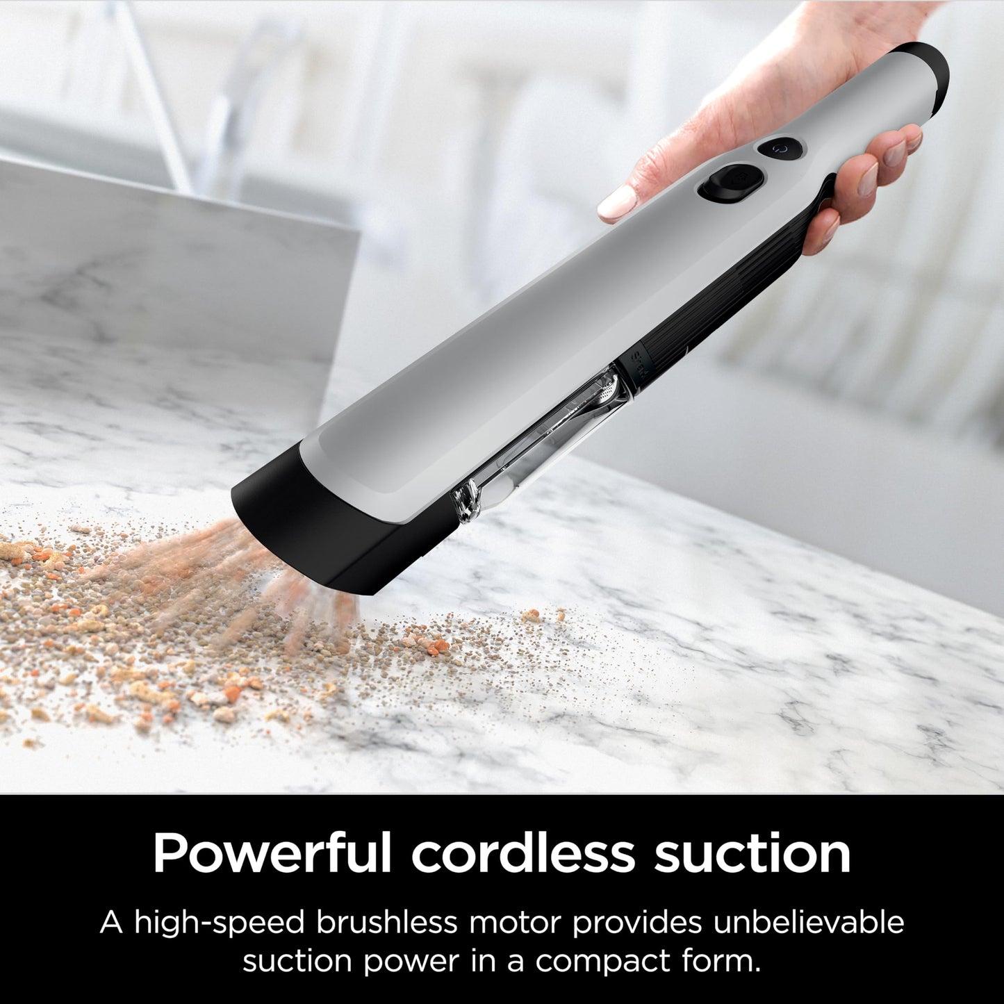 Shark WANDVAC Power PET Cordless Hand Vac, Ultra-Lightweight & Portable with Powerful Suction & Boost Mode, New FurFins Tool & Duster Crevice Tool, Designed for Car & Pet Homes, White, WV410WH
