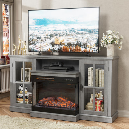 JUMMICO TV Stand for 65 Inch TV, Entertainment Center with Storage Cabinets and Sliding Barn Doors, Mid Century Modern Media TV Console Table for Living Room Bedroom (Rustic Oak)