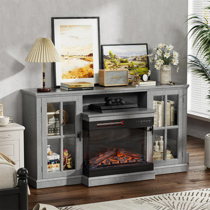 JUMMICO TV Stand for 65 Inch TV, Entertainment Center with Storage Cabinets and Sliding Barn Doors, Mid Century Modern Media TV Console Table for Living Room Bedroom (Rustic Oak)