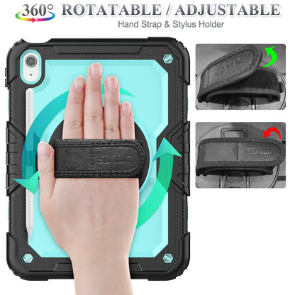 SEYMAC stock Case for iPad (A16) 11th/10th Generation 11''/10.9'' 2025/2022, Full-Body Drop Protection Case with Screen Protector &360° Rotate Hand Strap/Stand, Black