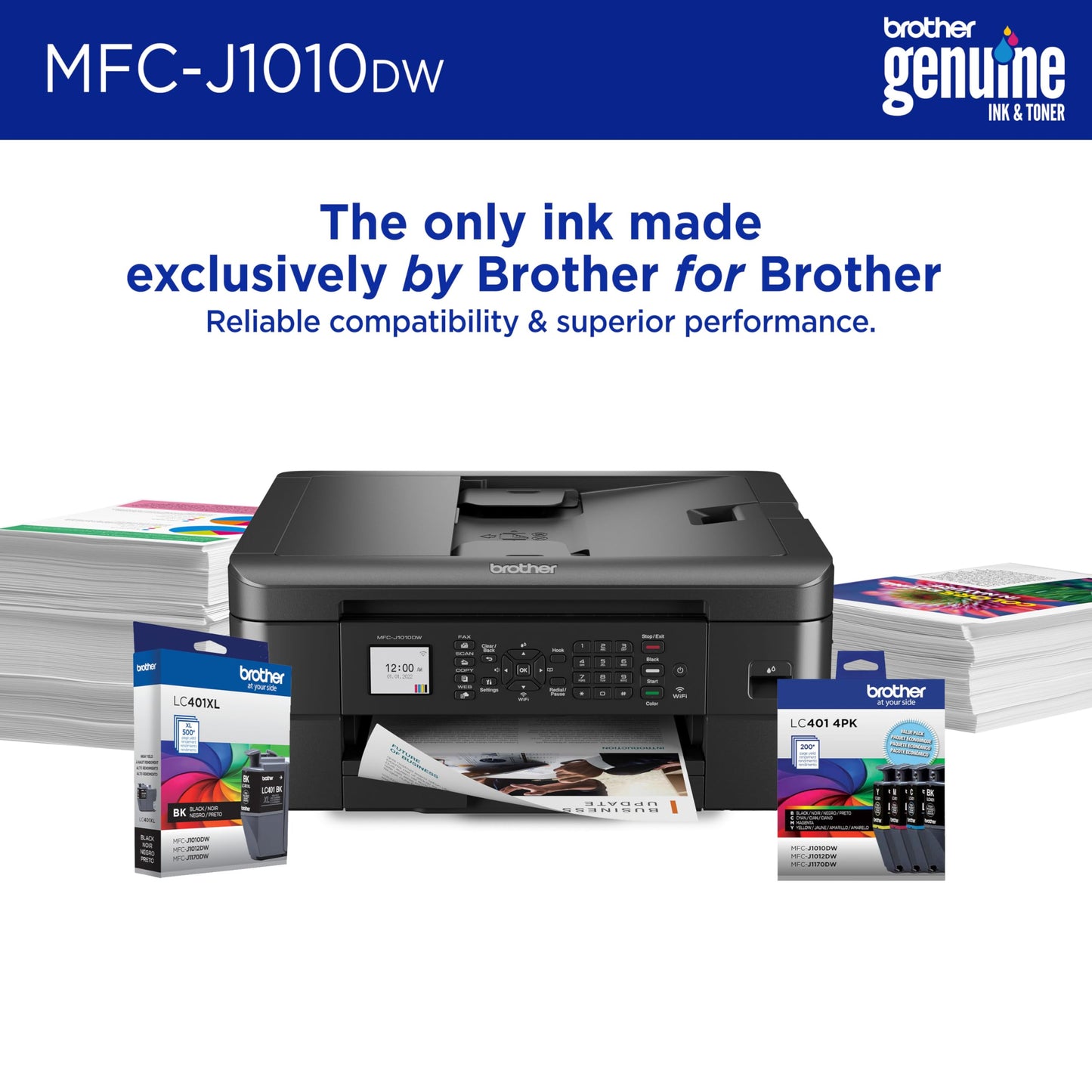 Brother Work Smart 1360 Wireless Color Inkjet All-in-One Printer with Automatic Duplex Printing and 1.8” Color Display | Includes Refresh Subscription Trial(1) (MFC-J1360DW) (Uses LC501 Series Inks)