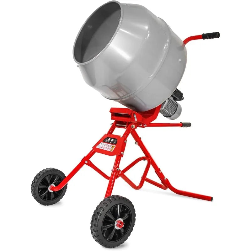 POPULAR4.6 cu. ft. Cement Mixer Portable Mixing Cement Mixer Drive Gearbox 560W Portable Electric Concrete Mortar Barrow Machine